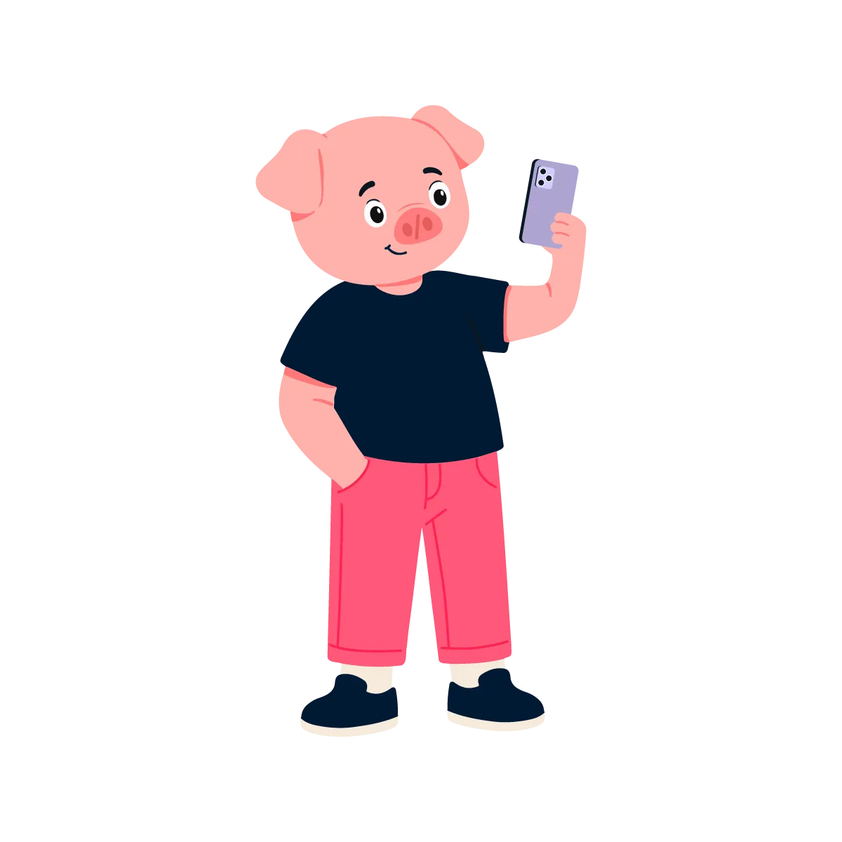 La mascota de Kuchí con un teléfono, lista para escuchar tus ideas